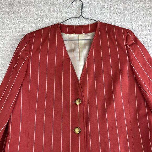 Aquascutum Vintage Women’s Blazer Pink / Red Jacket Size 14 Canada Made Read* - Picture 2 of 16
